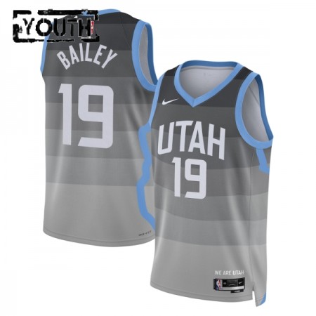 NBA Børn Trøje Utah Jazz Ace Bailey 2025-26 Nike City Edition Grå Swingman